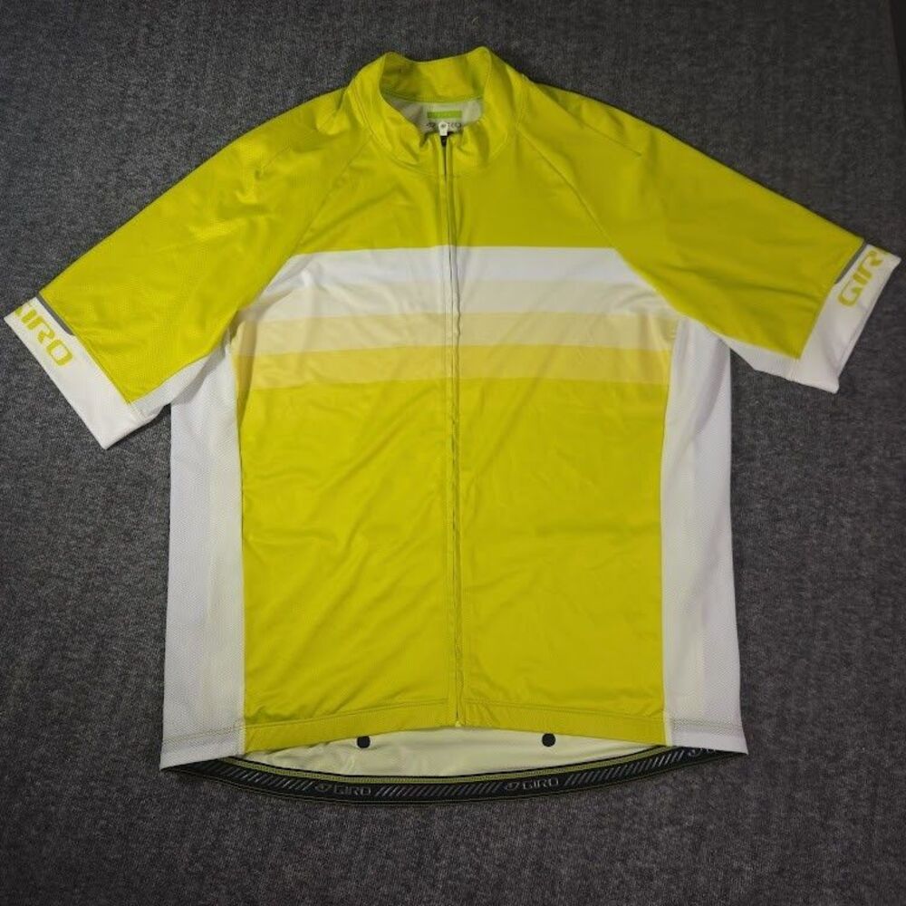 Giro Jersey Shirt Mens 2XL Renew Series Cycling Yellow White Pockets Performance
